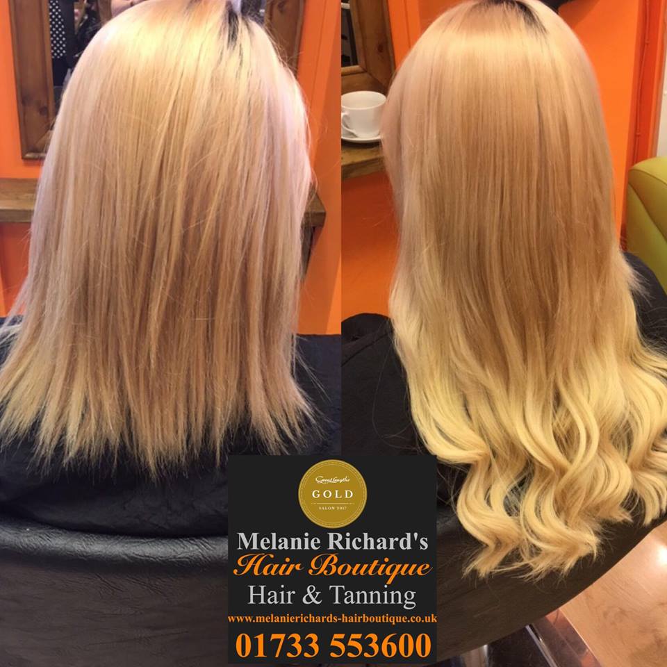 ombre hair colour with extensions at Melanie Richard's hair salon in Peterborough