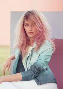 dusty pink hair colours at melanie richards hair salon