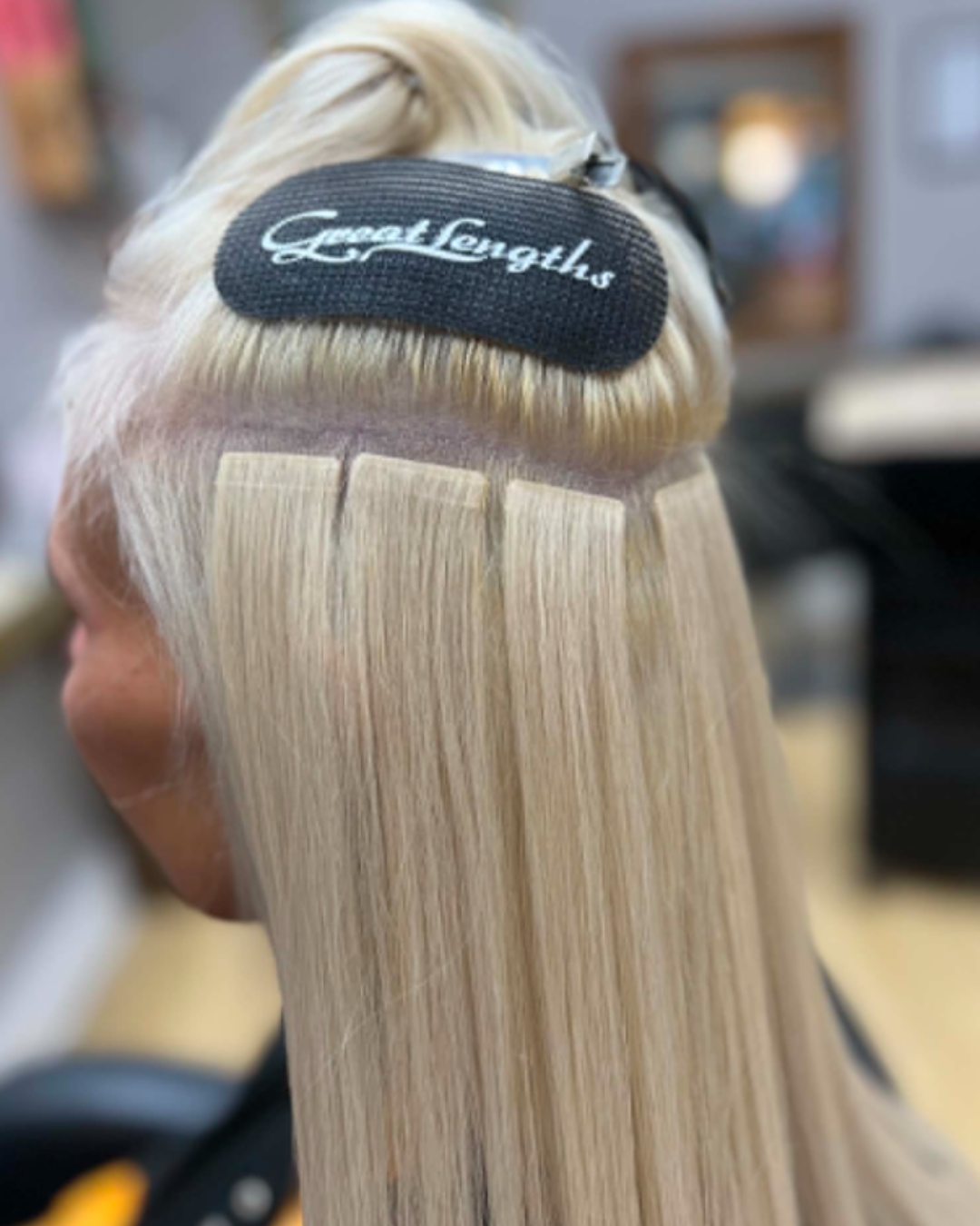 Blonde Natural Cut GL Tape Extensions in Peterborough